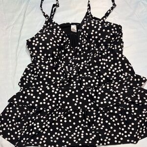Jaclyn Smith Black and White Polka Dot One Piece